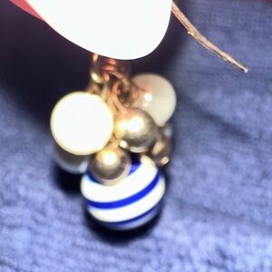 Elegant Gold and Blue Dangle Earrings